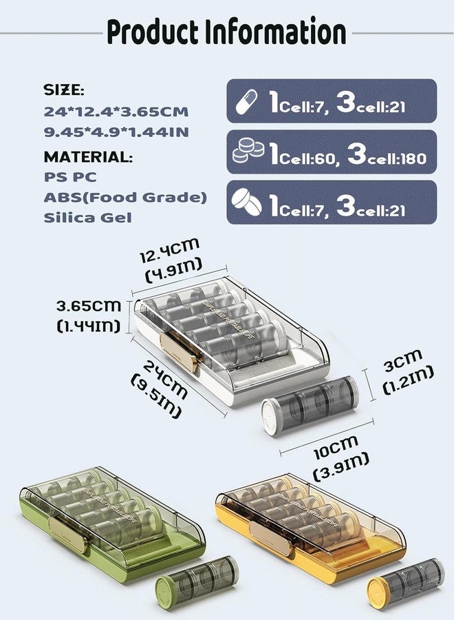 YESVIYA 21-Grid Multi-Purpose Mini Storage Container - Weekly Pill Organizer & Vitamin Case - Reusable 7-Day Pill Box, White - Travel Medicine Box, Jewellery & Bead Organizer - Image 5